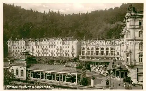 AK / Ansichtskarte Karlsbad_Eger_Karlovy_Vary Parkhotel u. Kaffee Pupp 