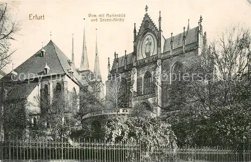 AK / Ansichtskarte Erfurt Dom m. Marienbild u. Severi Kirche Erfurt