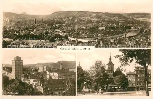 AK / Ansichtskarte Jena__Thueringen Panorama Zeisswerke Markt 