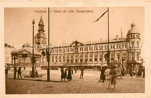 AK / Ansichtskarte Ostende_Oostende Hotel de ville Grand place 