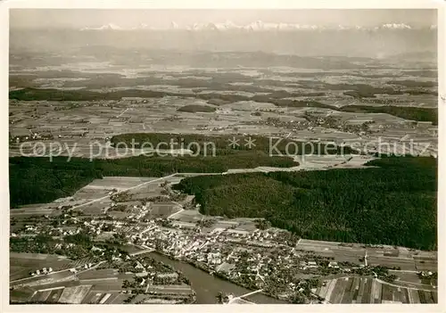 AK / Ansichtskarte Bueren_Aare mit Alpenkette Bueren_Aare