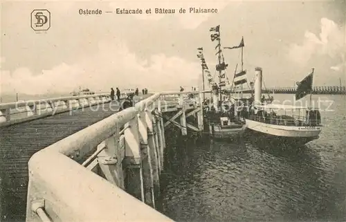 AK / Ansichtskarte Ostende_Oostende Estacade et Bateau de Plaisance 