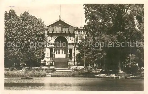 AK / Ansichtskarte Karlsruhe_Baden Stadtgarten See und Festhalle Karlsruhe_Baden