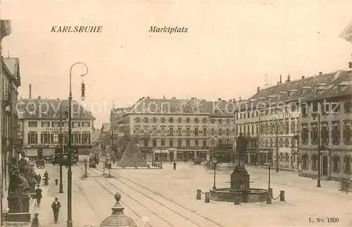 AK / Ansichtskarte Karlsruhe_Baden Marktplatz Karlsruhe_Baden