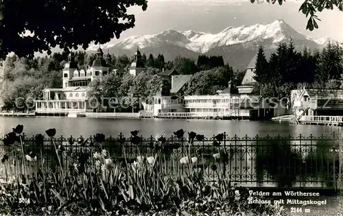 AK / Ansichtskarte Velden__Woerthersee_AT Schloss mit Mittagskogel 