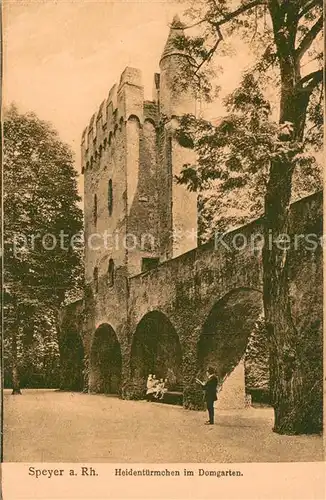 AK / Ansichtskarte Speyer_Rhein Heidentuermchen im Domgarten Speyer Rhein