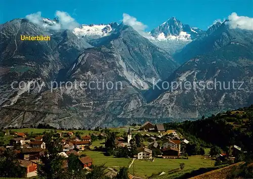 AK / Ansichtskarte Unterbaech_VS Panorama mit Bietschhorn 