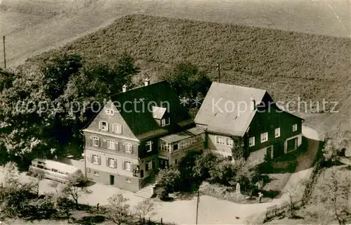 AK / Ansichtskarte Reblin_Herscheid Gaststaette Pension Haus Weber Fliegeraufnahme 