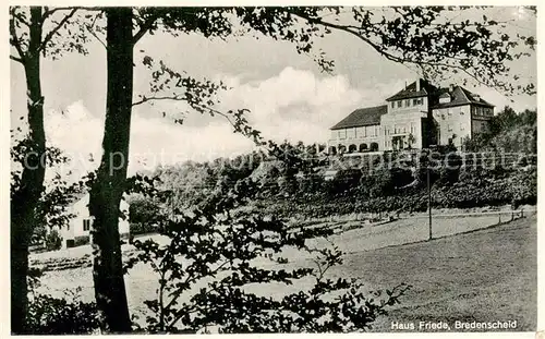 AK / Ansichtskarte Bredenscheid_Hattingen Haus Friede Erholungsheim des Rhein Westf Verbandes Bredenscheid Hattingen