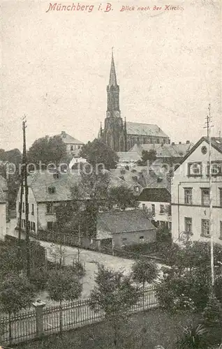 AK / Ansichtskarte Muenchberg__Oberfranken Teilansicht mit Kirche 