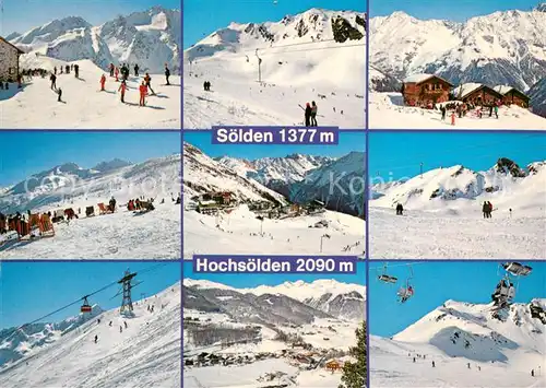 AK / Ansichtskarte Soelden_oetztal Rokogeljochhuette   Hainnachkarlift   Gampa Alm   Langegglift Schnee Winter Soelden oetztal