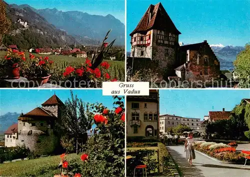 AK / Ansichtskarte Vaduz_Liechtenstein_FL Landesfuerstliche Residenz Falknisgruppe Rotes Haus Schloss Postplatz 