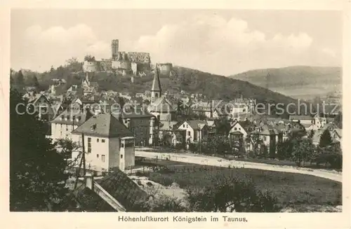 AK / Ansichtskarte Koenigstein__Taunus Stadtpanorama mit Blick zur Burg 