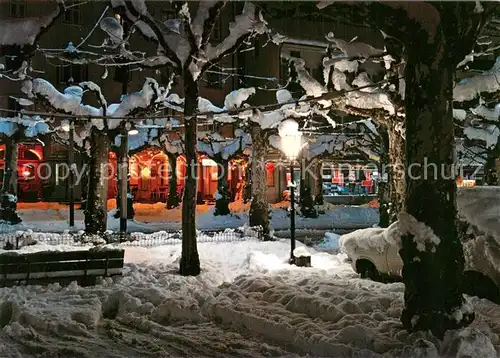 AK / Ansichtskarte Martigny__Martinaco_VS Nuit de neige au centre de Martigny 