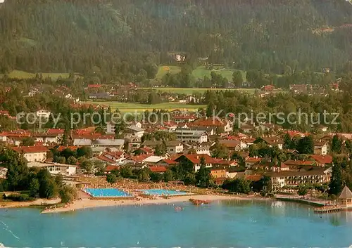 AK / Ansichtskarte Rottach Egern_Tegernsee Fliegeraufnahme Warmbad Freibecken 