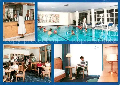 AK / Ansichtskarte Naunhof__Leipzig Sachsenklinik Rezeption Hallenbad Gastraum Zimmer 