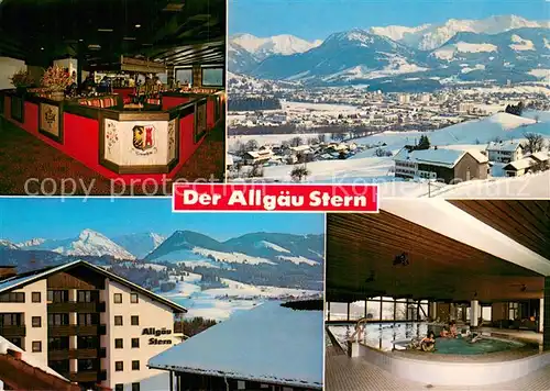 AK / Ansichtskarte Sonthofen_Oberallgaeu Der Allgaeu Stern Gastraum Panorama Hallenbad Sonthofen Oberallgaeu