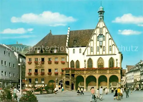 AK / Ansichtskarte Amberg_Oberpfalz Rathaus mit Fussgaengerzone Amberg Oberpfalz