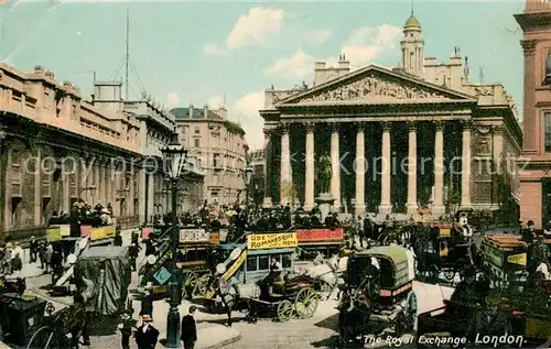 AK / Ansichtskarte London__UK The Royal Exchange m. Kutschen   Gepanne 