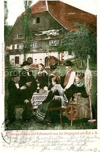 AK / Ansichtskarte Zell_Harmersbach Schwarzwaldhaus und Volkstracht aus der Umgebung Zell Harmersbach