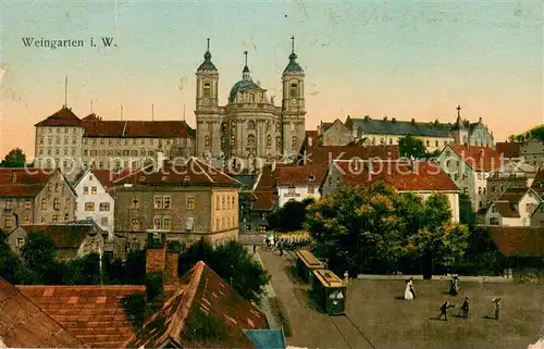 AK / Ansichtskarte Weingarten_Wuerttemberg Blick zum Kloster Weingarten Wuerttemberg