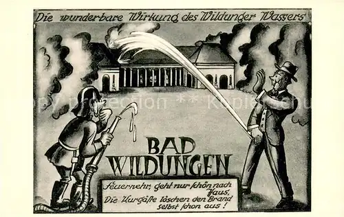 AK / Ansichtskarte Bad_Wildungen Wildunger Wasser Karikaturen Kuenstlerkarte Bad_Wildungen