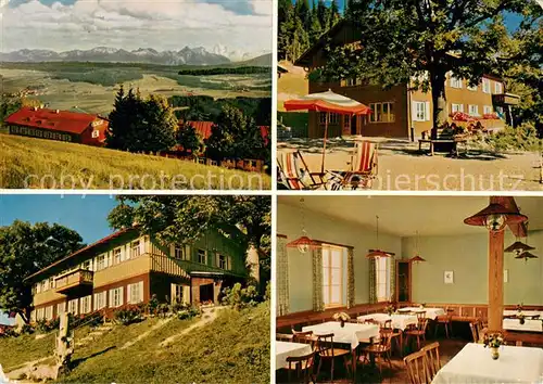 AK / Ansichtskarte Wiggensbach Panorama Jugendkurheim auf dem Blender Gaststube Wiggensbach