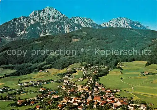 AK / Ansichtskarte Aufham_Anger Fliegeraufnahme mit Hochstaufen und Zwiesel Aufham Anger