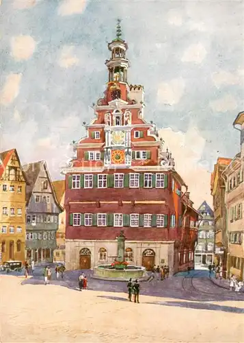 AK / Ansichtskarte Esslingen__Neckar Altes Rathaus Aquarell 