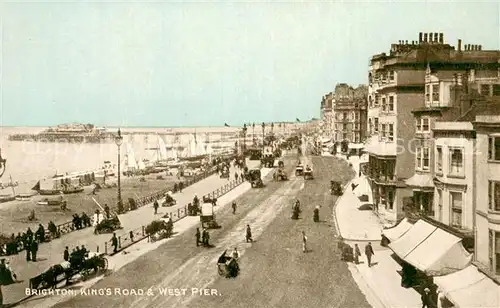 AK / Ansichtskarte Brighton__East_Sussex_UK Kinds Road and West Pier 