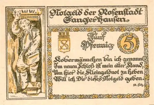 AK / Ansichtskarte Sangerhausen_Suedharz 5 Pfennig Notgeld Sangerhausen Suedharz