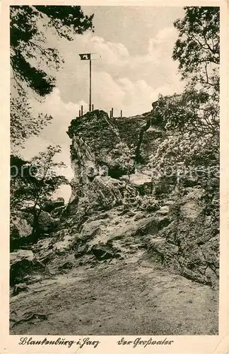 AK / Ansichtskarte Blankenburg_Harz Der Grossvater Felsen Blankenburg_Harz