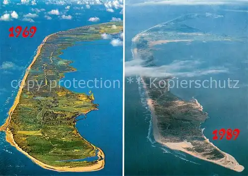 AK / Ansichtskarte Sylt im Jahr 1969 und 1989 Fliegeraufnahme Sylt