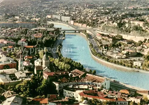 AK / Ansichtskarte Tbilisi_Tiflis_Georgia Fliegeraufnahme Teilansicht m. Fluss 