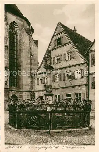 AK / Ansichtskarte Dinkelsbuehl 1000jaehrige Stadt Loewenbrunnen Altstadt Kupfertiefdruck Dinkelsbuehl