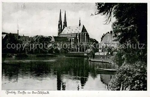 AK / Ansichtskarte Goerlitz__Sachsen Partie an der Neisse in der Altstadt 