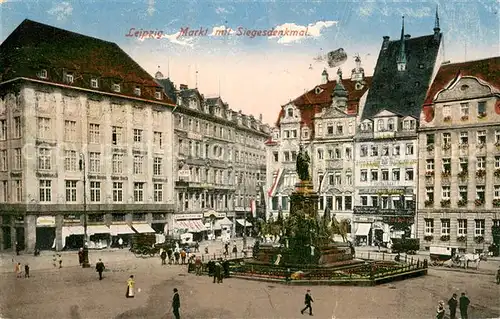 AK / Ansichtskarte Leipzig Markt mit Siegesdenkmal Leipzig