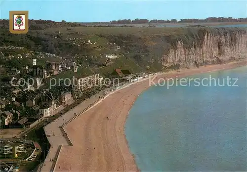 AK / Ansichtskarte Fecamp_76 Vue aerienne sur la plage et les falaises 