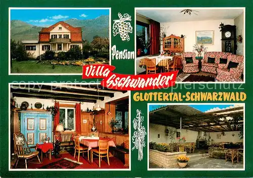 AK / Ansichtskarte Glottertal_Schwarzwald Villa Gschwander Pension Gastraeume Innenhof 