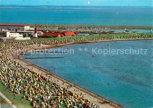 AK / Ansichtskarte Buesum_Nordseebad Blick vom Hochhaus auf den Strand Buesum_Nordseebad