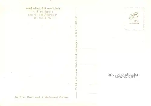 AK / Ansichtskarte Bad_Adelholzen_Oberbayern mit Primuskapelle Bad_Adelholzen_Oberbayern