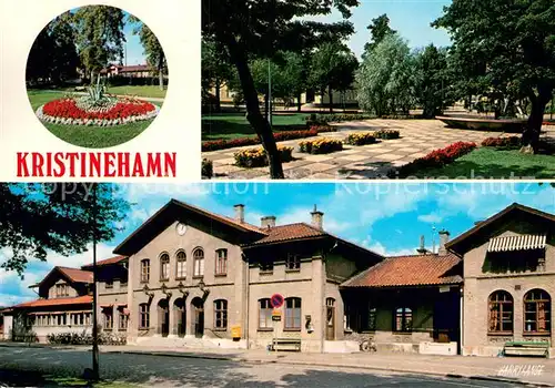 AK / Ansichtskarte Kristinehamn_Sweden Jaernvaegsparken Jaernvaegsstationen 