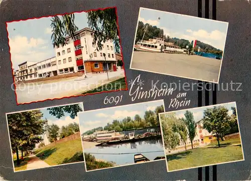 AK / Ansichtskarte Ginsheim_Mainz Hotel Rheinblick Rheinpartie Teilansichten 