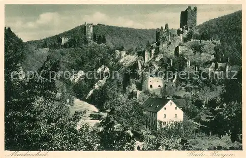 AK / Ansichtskarte Manderscheid_Eifel Blick zu den Burgen Manderscheid Eifel