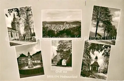 AK / Ansichtskarte Brilon Propsteikirche Panorama Landstrasse Brunnen Derkere Tor Borberg Kapelle Brilon