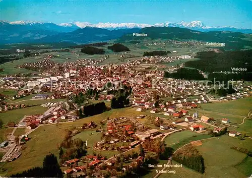 AK / Ansichtskarte Lindenberg_Allgaeu mit Vorarlberger und Schweizer Bergen Lindenberg Allgaeu