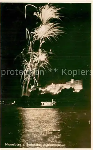 AK / Ansichtskarte Meersburg_Bodensee bei Stadtbeleuchtung Meersburg Bodensee