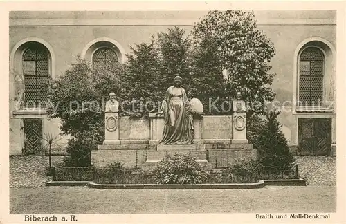 AK / Ansichtskarte Biberach__Riss Braith und Mali Denkmal 