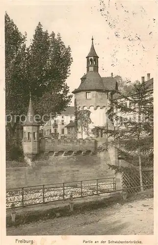 AK / Ansichtskarte Freiburg_Breisgau Partie an der Schwabentorbruecke Freiburg Breisgau