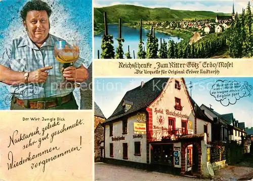 AK / Ansichtskarte Croev_Kroev_Croev_Mosel Reichsschenke Zum Ritter Goetz Original Croever Nacktarsch Moselblick 